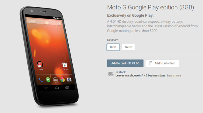 Google presenterar Play Store-variant av Moto G