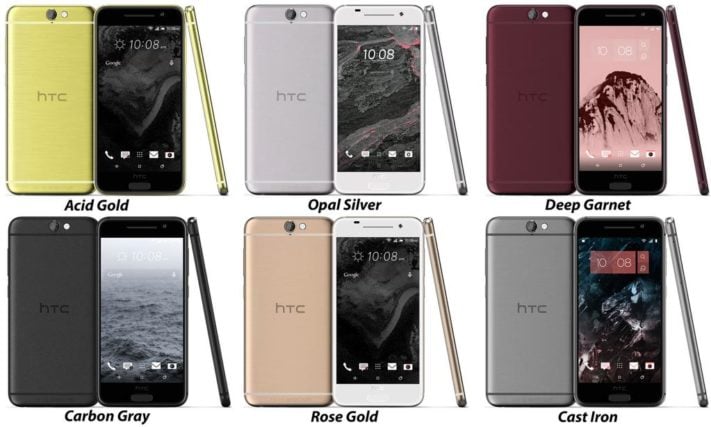 HTC:s metallmobil Aero i sex färger
