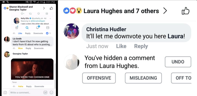 Facebook testar nedröstningsknapp för kommentarer