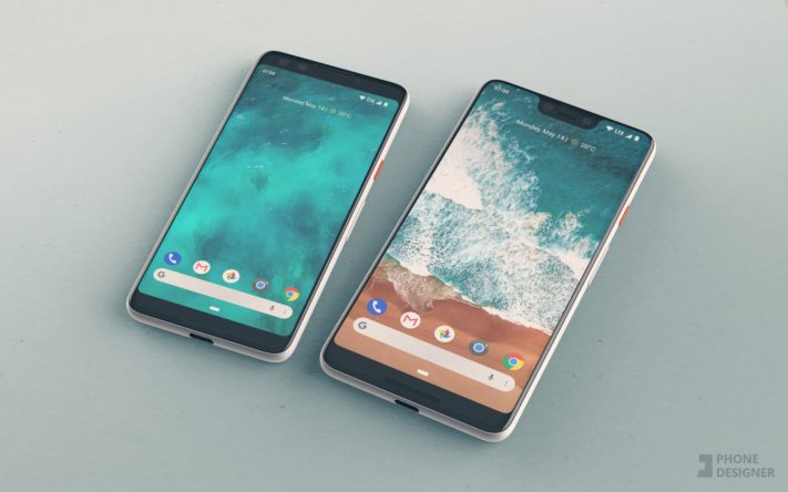 Tecken på att Pixel 3 har trådlös laddning, tryckkänslig ram
