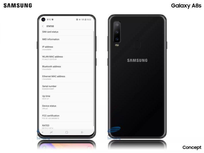 Rykte: Galaxy A8s blir Samsungs första mobil med vänsterjusterat kamera-hål i skärmen