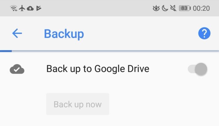 Nu går det att initiera en backup i Android manuellt