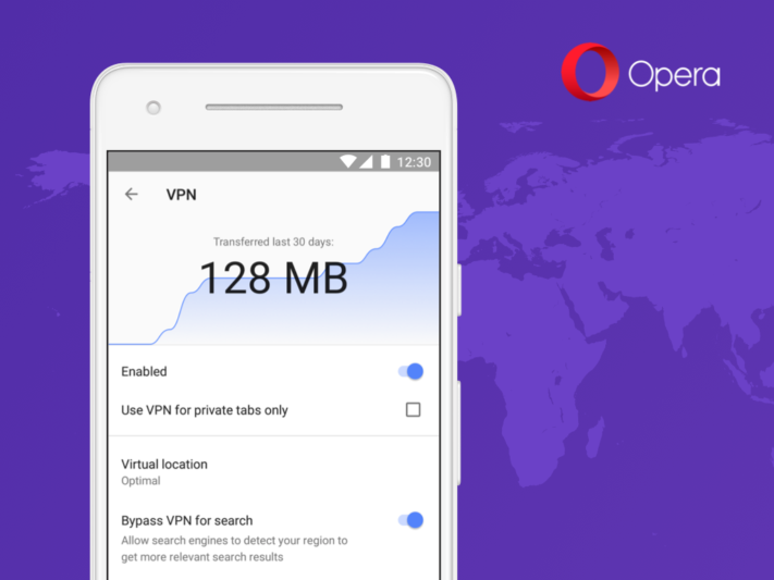 Operas webbläsare får inbyggd VPN