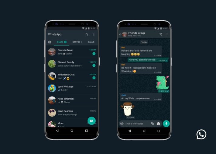 WhatsApp introducerar sitt mörka tema för Android och IOS